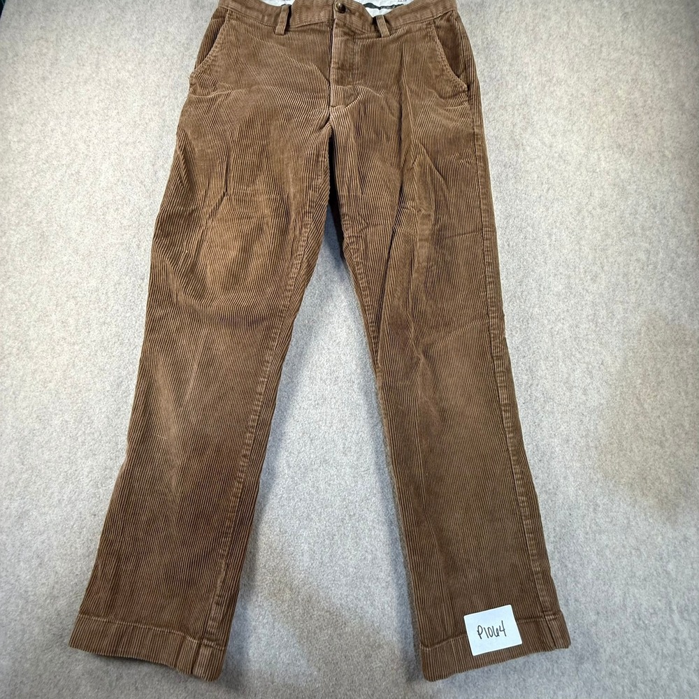 LL Bean Classic Fit Corduroy Pants Mens 30x29 Brown Stretch Straight Leg 502835